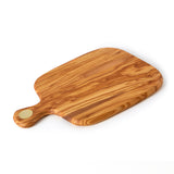 BÉRARD Olivenholz-Schneidbrett mit Griff, handgefertigt, langlebiges Küchenutensil aus elegantem Olivenholz