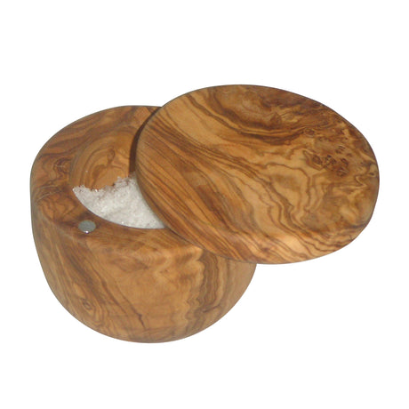 BÉRARD Salzbehälter mit Deckel in Olive, rund, Durchmesser 11 cm, stilvoller Gewürzbehälter für Küche und Tisch