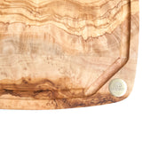 BÉRARD Olivenholz-Schneidbrett NERRO aus Olive, 33 cm, handgefertigtes Schneidebrett mit natürlicher Maserung.