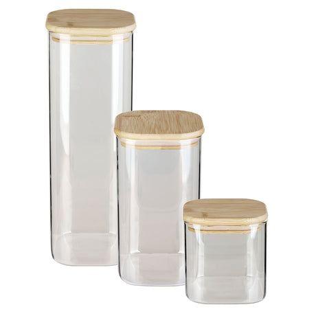 Quadratisches BÉRARD Vorratsglas aus klarem Glas, 1,3 Liter Fassungsvermögen, für Lebensmittelaufbewahrung.