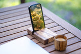 Holz-Smartphone-Halter von BÉRARD, 8,5 cm, elegantes Design, natürlicher Holzlook, ideal für Tisch- oder Schreibtisch-Setup