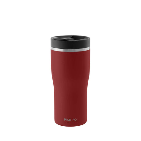 PROFINO Thermobecher BARISTA in Burgund, isolierender Becher für Kaffee und Getränke, mit Deckel, aus robustem Material