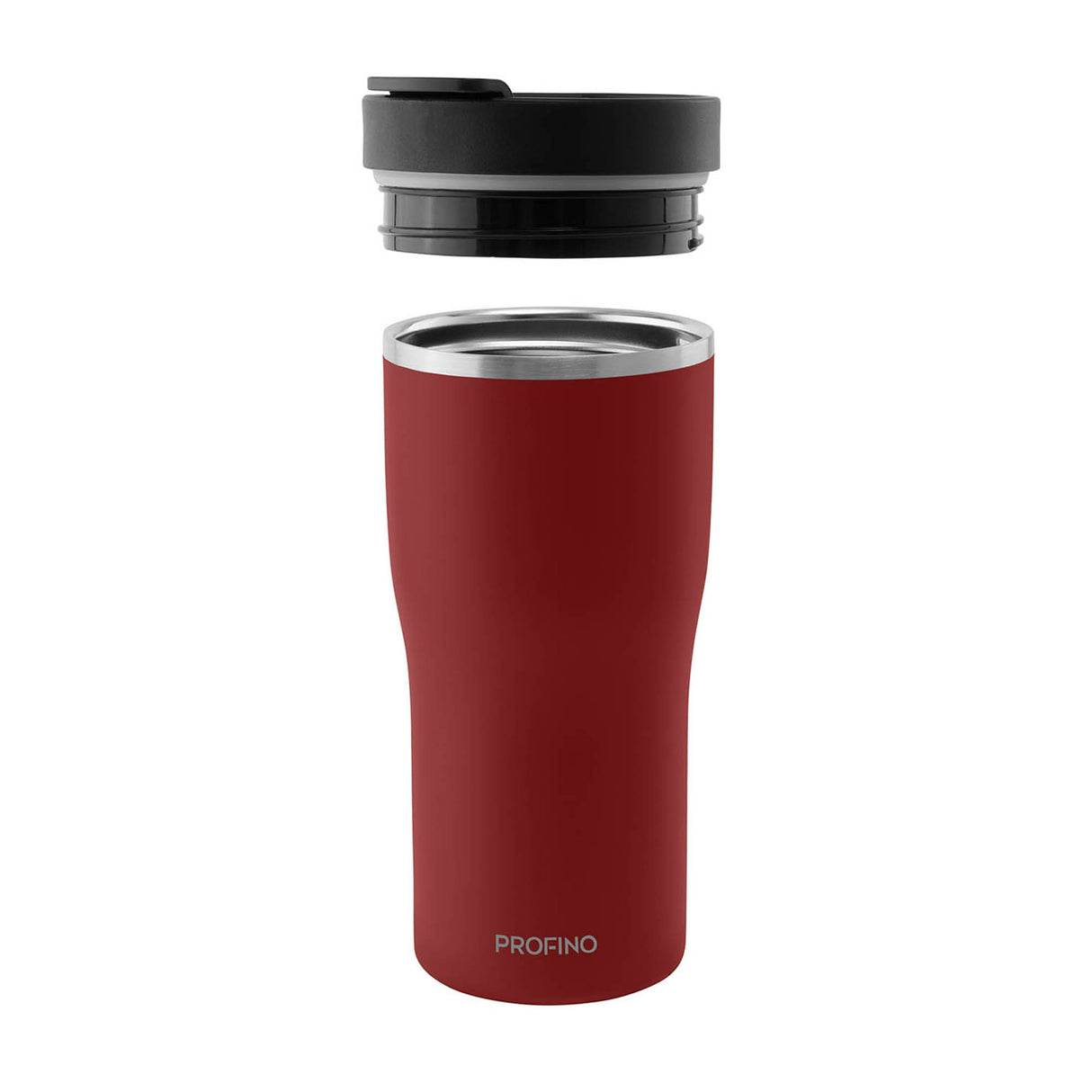 PROFINO Thermobecher BARISTA in Burgund, auslaufsicherer Isolierbecher für Kaffee und Getränke, langlebiges Edelstahl-Design