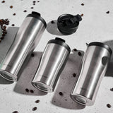 Edelstahl-Thermobecher BARISTA von PROFINO, isolierter Becher für heiße Getränke, zeigt den robusten, eleganten Design.