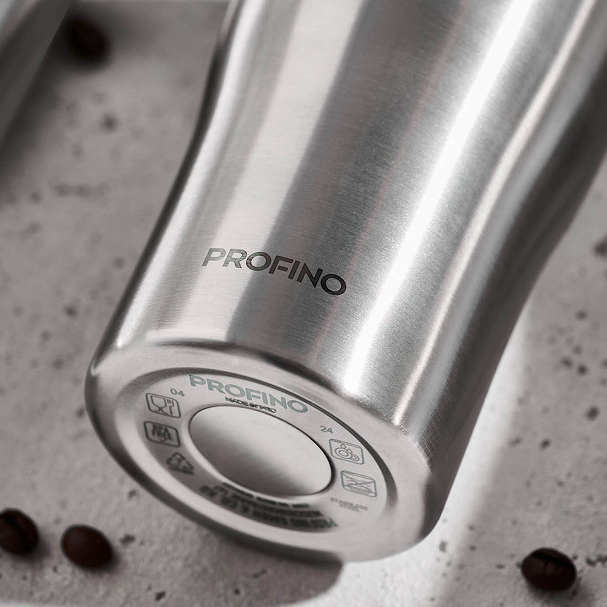 ProFINO Thermobecher BARISTA aus Edelstahl, ideal für Kaffee zum Mitnehmen, mit isolierender Doppelwandkonstruktion