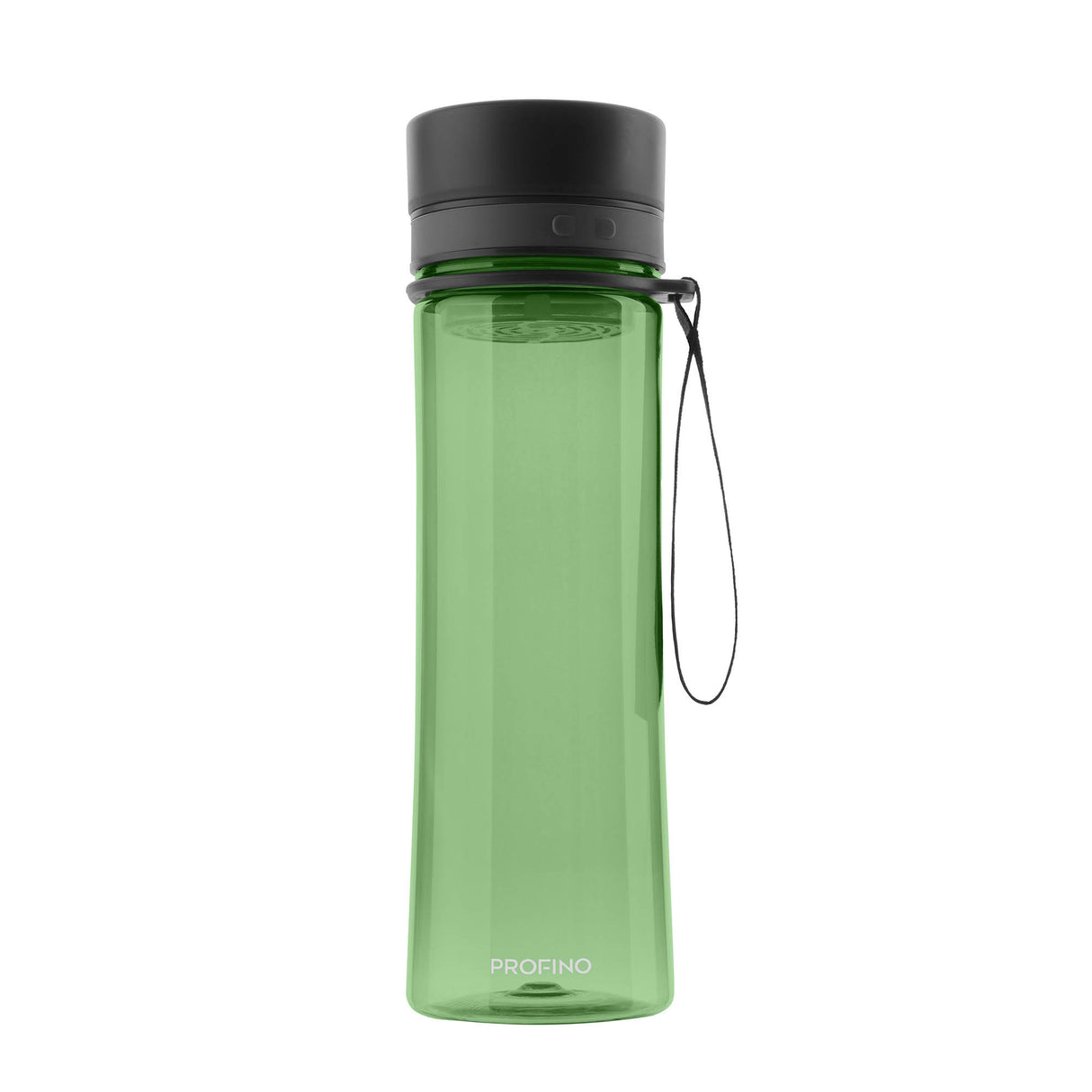 Trinkflasche PROFINO INFUZE aus BPA-freiem Kunststoff, 600 ml Fassungsvermögen, mit rotem Deckel und transparentem Körper