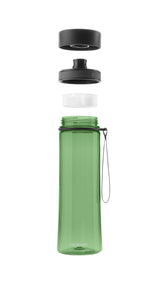 Grüne Profino Trinkflasche mit Siebeinsatz, 600 ml, auslaufsicheres Wassergefäß für unterwegs