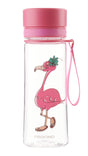 Profino Infuze Kids Trinkflasche mit Flamingo-Design, 350ml, mit Siebeinsatz aus transparentem Kunststoff