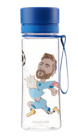 Profino Infuze Kids Trinkflasche mit Siebeinsatz, Fußball-Design, 350 ml, kindgerechte Wasserflasche