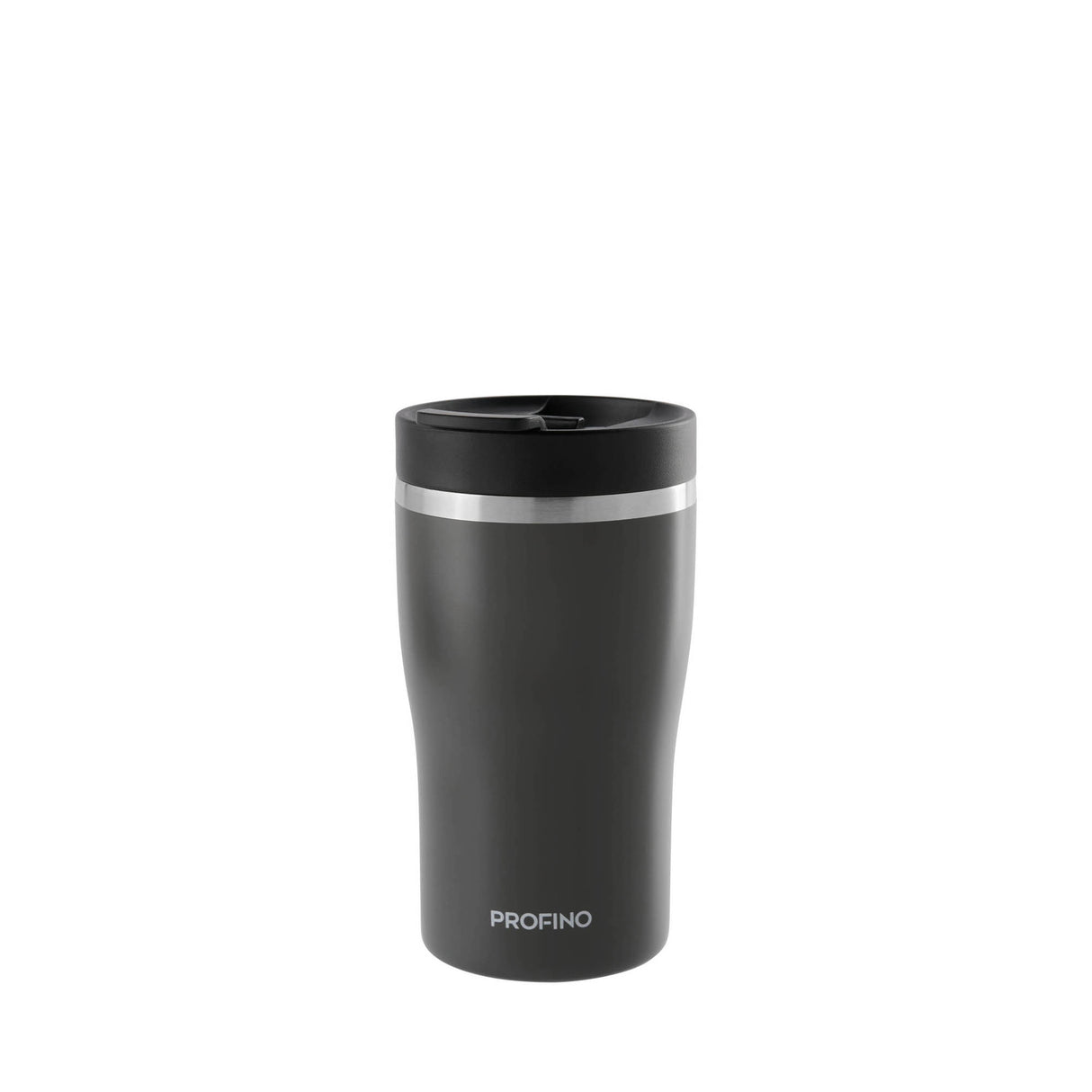 Grauer PROFINO Thermobecher BARISTA, 250 ml, mit Schraubverschluss und isolierendem Edelstahlmaterial