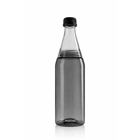 Blaue PROFINO Trinkflasche SPARKLE mit 600 ml Fassungsvermögen, aus Edelstahl, mit Schraubverschluss und transparentem Body