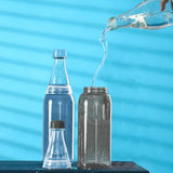 PROFINO Trinkflasche SPARKLE aus Kunststoff, 600 ml, mit farbigem Deckel und transparentem Körper, ideal für unterwegs