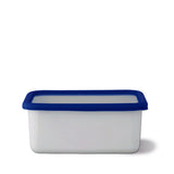 Dunkelblaue Emailledose von HONEYWARE, Classic-Serie, runde Aufbewahrungsdose mit Deckel, aus Emaille gefertigt