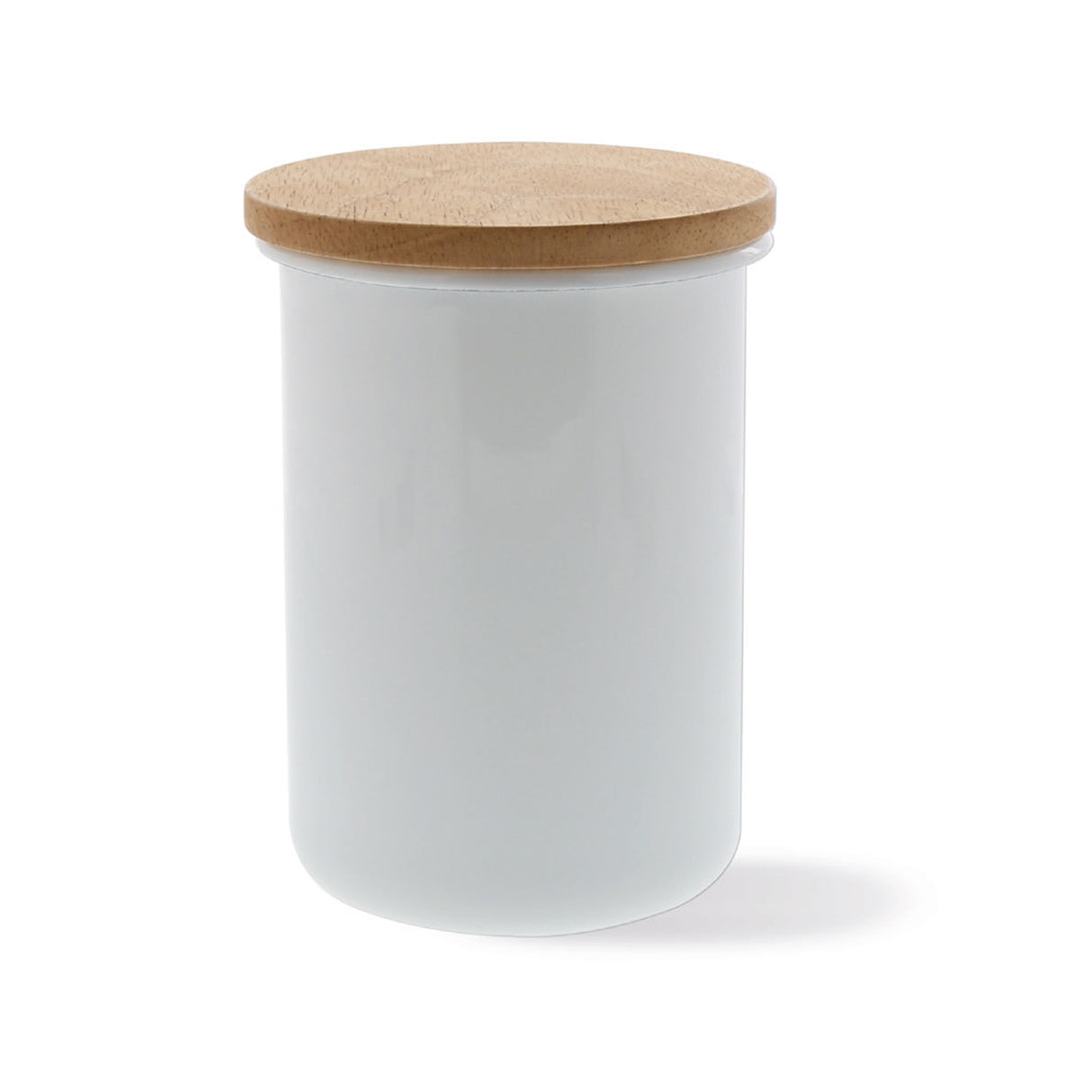 Weiße HONEYWARE Vorratsdose mit Holzdeckel, 800 ml Fassungsvermögen, stilvolle Aufbewahrungsdose für Lebensmittel