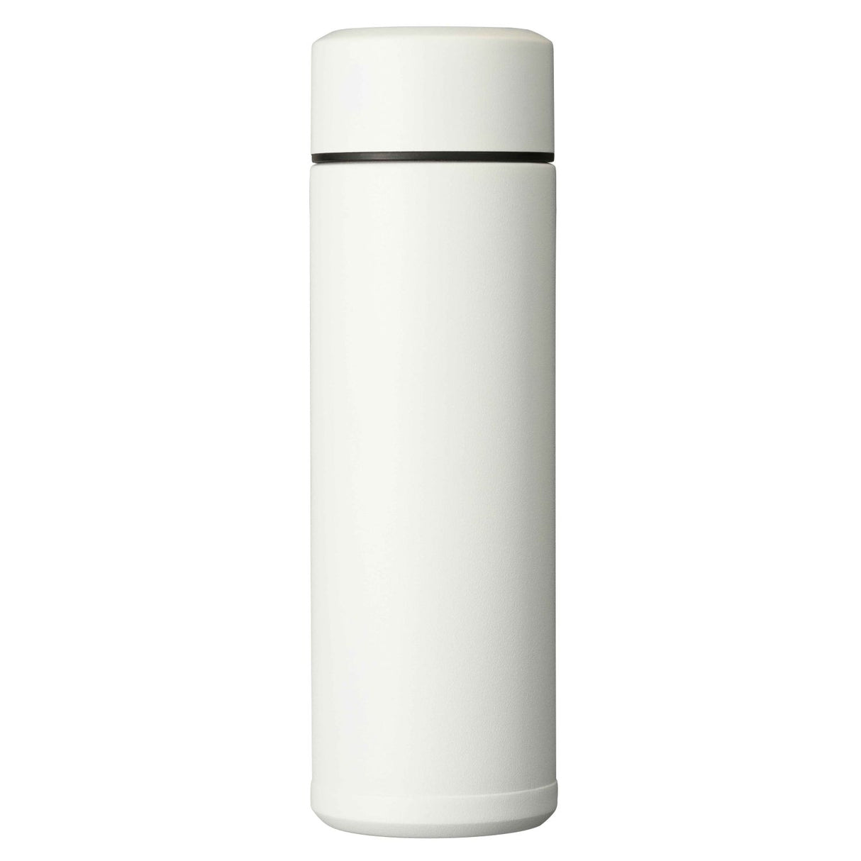 Weiße KYOCERA Isolierflasche Slim Mug aus Edelstahl, langlebig und isolierend, für heiße und kalte Getränke.
