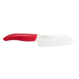 Rotes KYOCERA Keramikmesser GEN RED mit scharfer Klinge und ergonomischem Griff, ideal zum Schneiden von Lebensmitteln.