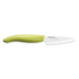 Grünes KYOCERA Keramikmesser GEN GREEN mit ergonomischem Griff, scharf und langlebig für präzises Schneiden.