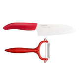 KYOCERA Keramik-Gemüsemesser mit Schäler Set, scharfes Küchenmesser und Schäler aus Keramik, ideal für Gemüse und Obst.