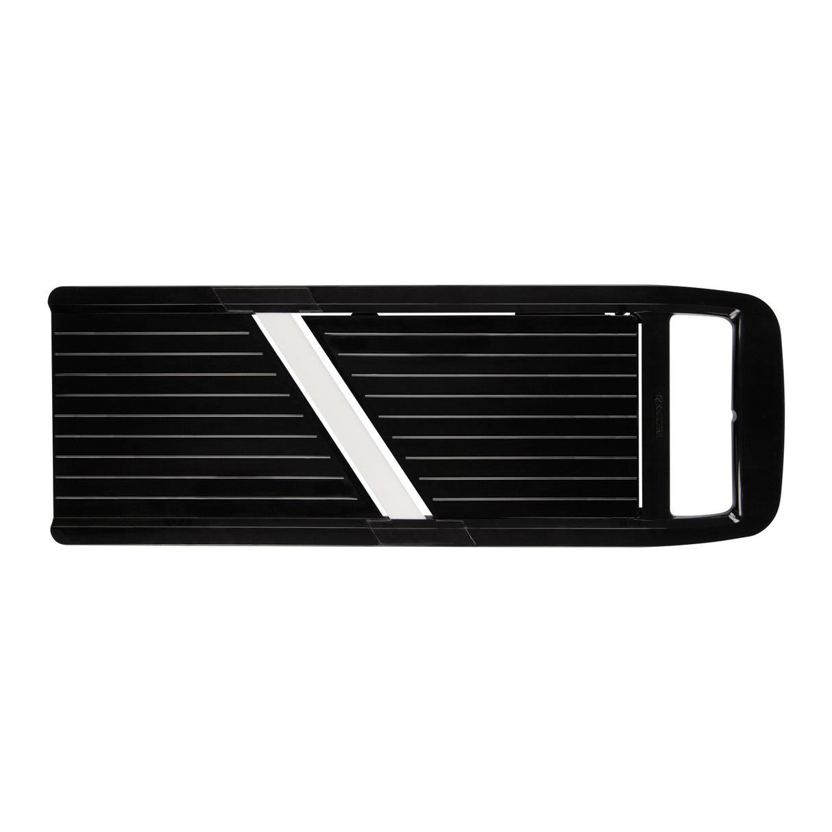 Schwarzer KYOCERA 4-stufiger Universal-Hobel mit großem Griff und robustem Design, ideal für vielseitiges Schneiden.