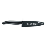 Schwarzer Klingenschutz von KYOCERA für Messer bis 11 cm, schützt die Klinge und sorgt für sichere Aufbewahrung.