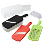 Rotes KYOCERA Hobelset mit Box, Slice&Grate, 6-teilig, mit verschiedenen Edelstahlhobeln für Gemüse und Käse.