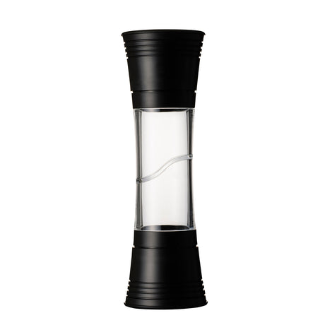 Schwarze KYOCERA Kräuter- und Gewürzmühle DUAL mit Edelstahlkorpus, ideal zum Mahlen von Kräutern und Gewürzen.