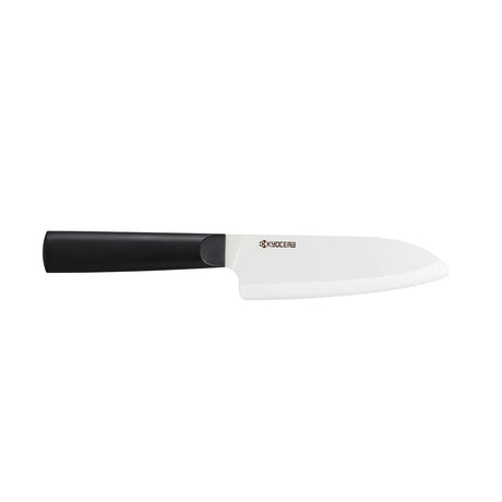 Schwarzes und weißes KYOCERA Keramikmesser CHOWA mit scharfer Klinge, ideal für präzises Schneiden in der Küche.