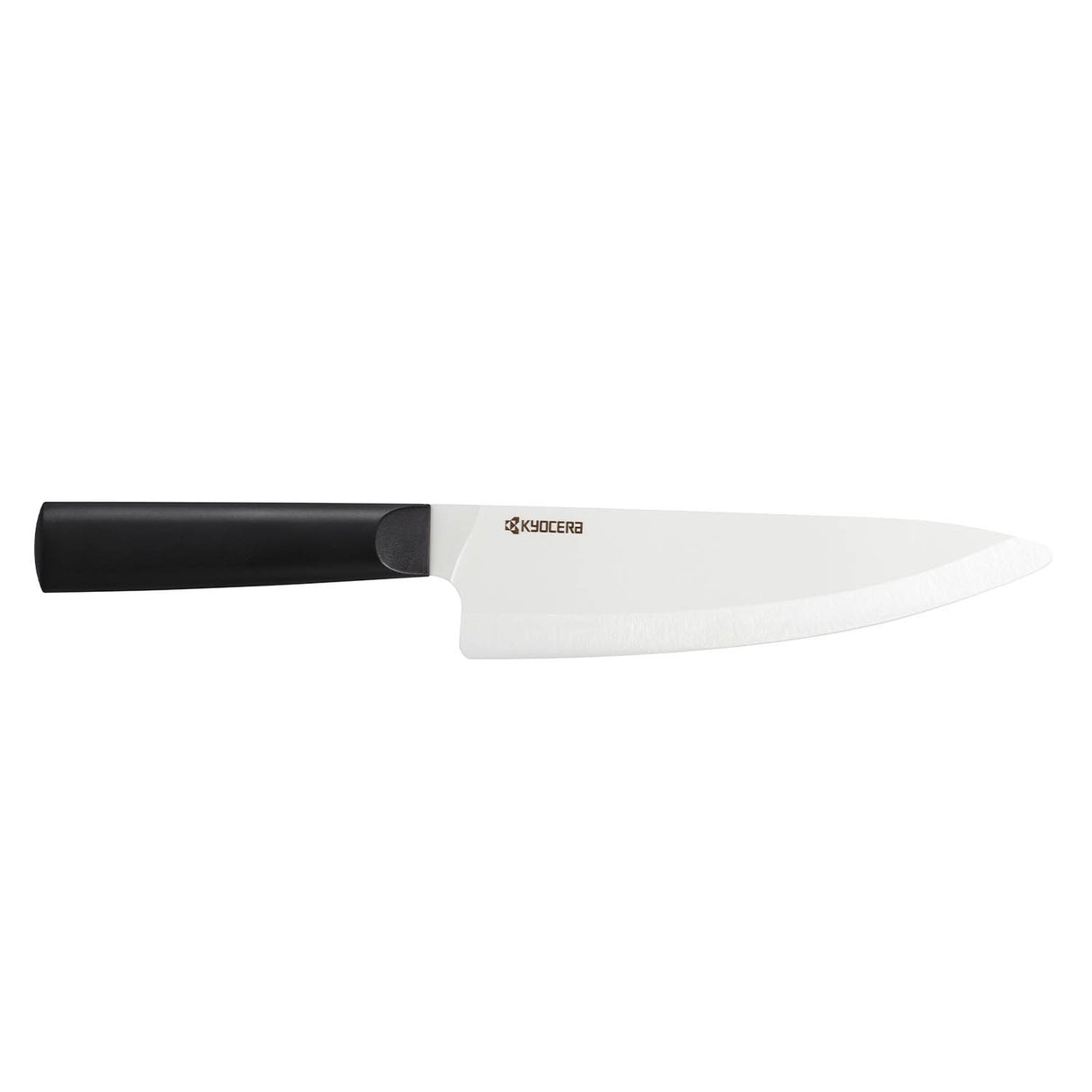 Schwarzes und weißes KYOCERA Keramikmesser CHOWA mit scharfer Klinge, ideal zum Schneiden von Obst und Gemüse.