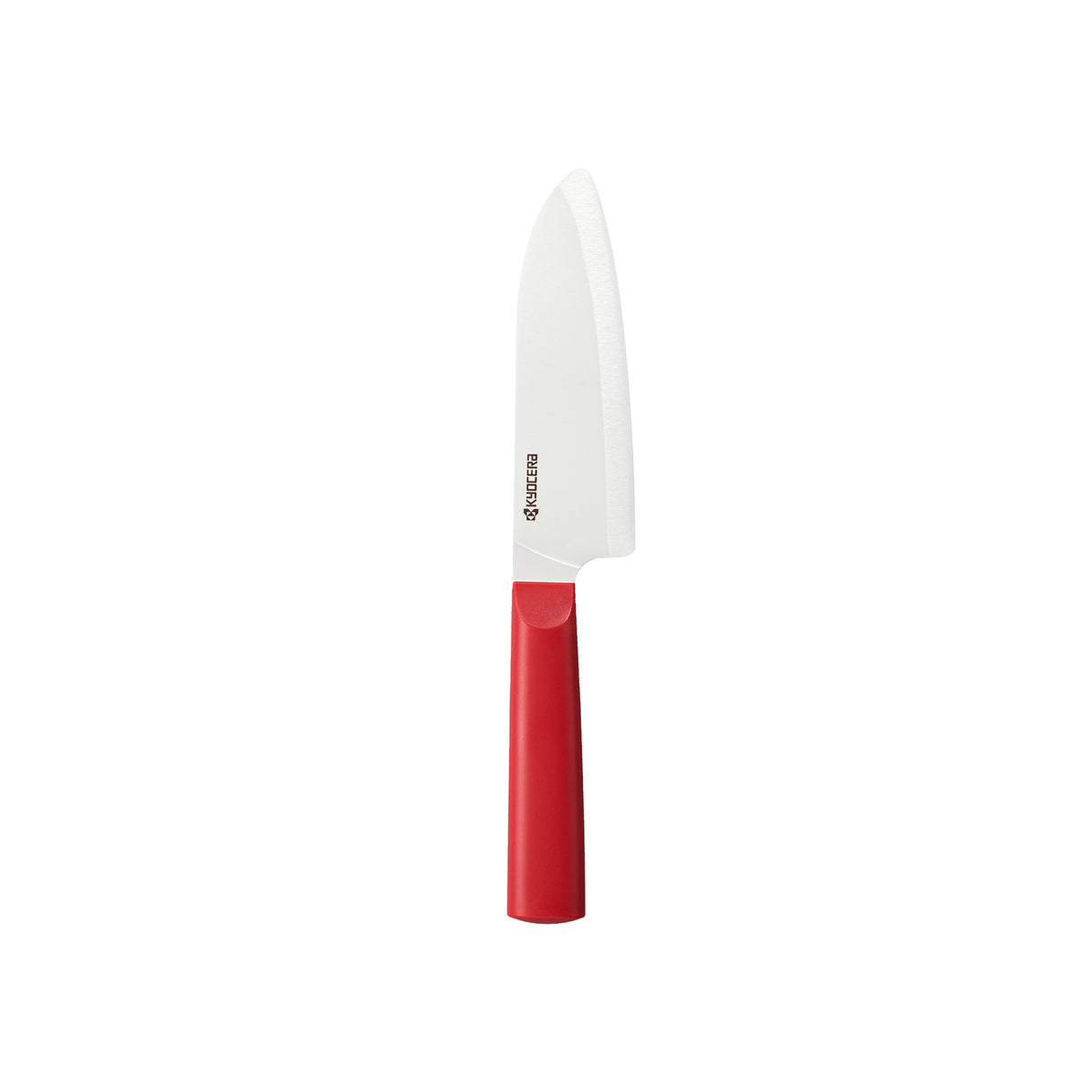 Rotes KYOCERA Keramikmesser CHOWA mit scharfer Klinge, ideal zum Schneiden von Obst und Gemüse.