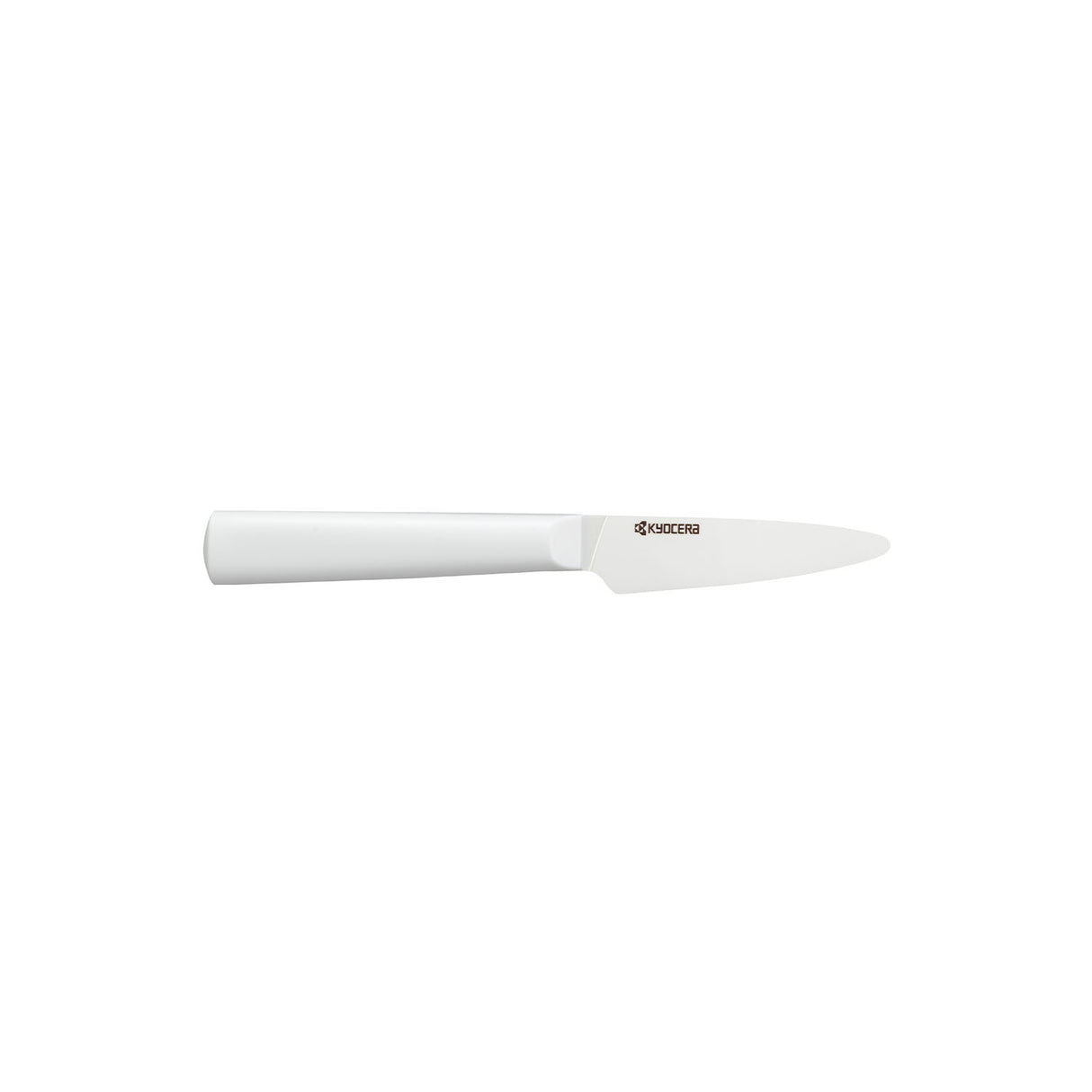 Weiße KYOCERA Keramikmesser CHOWA mit scharfer Klinge, ideal zum Schneiden von Obst und Gemüse.