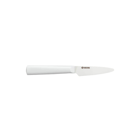 Weiße KYOCERA Keramikmesser CHOWA mit scharfer Klinge, ideal zum Schneiden von Obst und Gemüse.