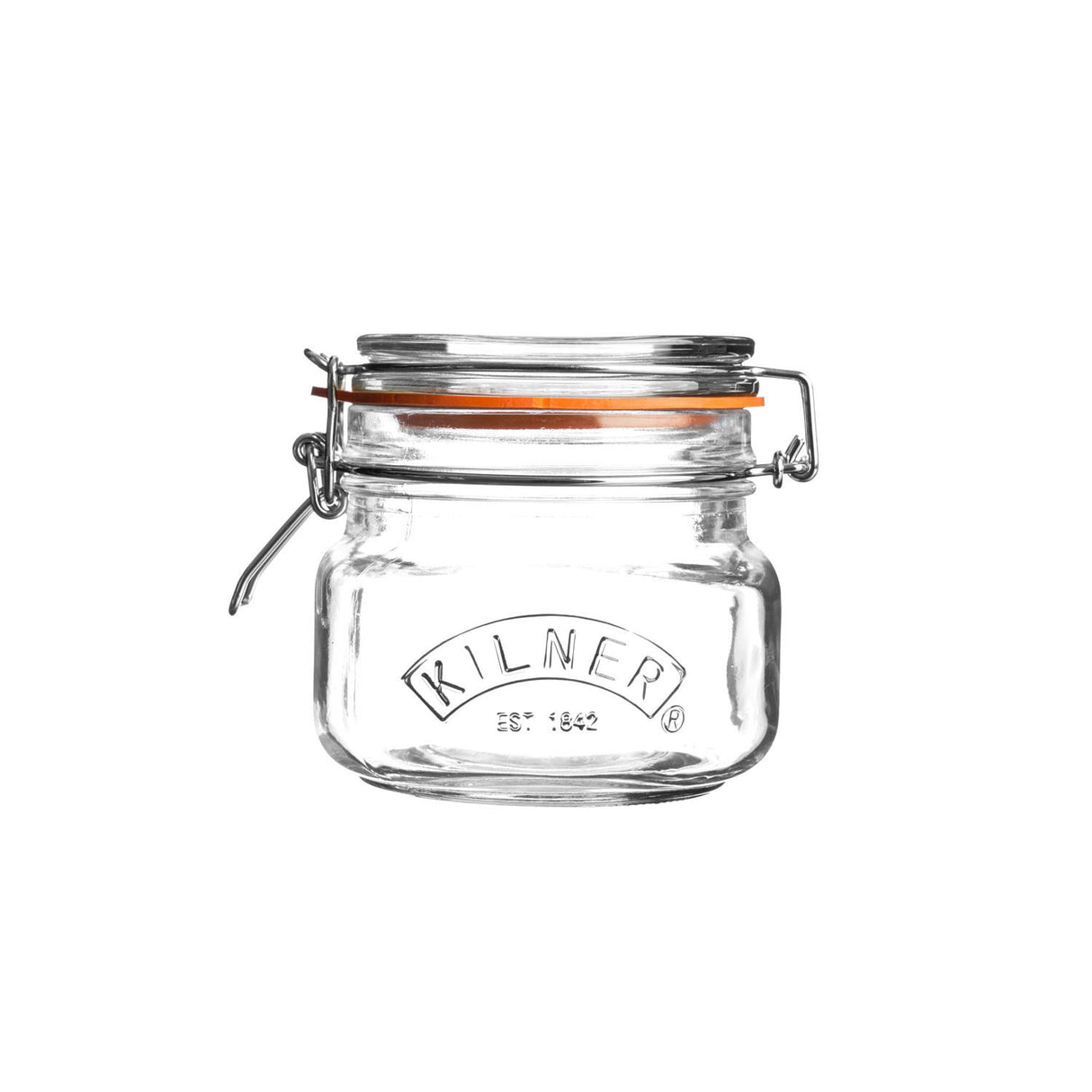 KILNER Einkochglas Clip Square in klarem Glas, ideal zum Einkochen und Aufbewahren, mit robustem Clipverschluss.