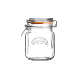 KILNER Einkochglas CLIP SQUARE, klares Glas mit Metallverschluss für Lebensmittelkonservierung, quadratische Form, transparent