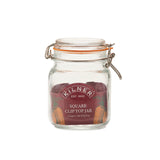 KILNER Einkochglas Clip Square, klares Glas für Konservierung, mit Clipverschluss, rechteckiges Design und transparentem Glas.
