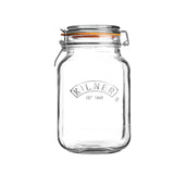 KILNER Einkochglas Clip Square in klarem Glas, ideal für die Konservierung von Lebensmitteln, mit stabilem Deckel