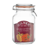 KILNER Einkochglas CLIP SQUARE, klar, quadratisches Glas mit Clip-Verschluss für Einmachen und Aufbewahrung