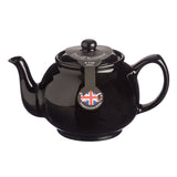 Schwarze Teekanne von PRICE & KENSINGTON aus Edelstahl, ideal für die Zubereitung von Tee, auf einem weißen Hintergrund.