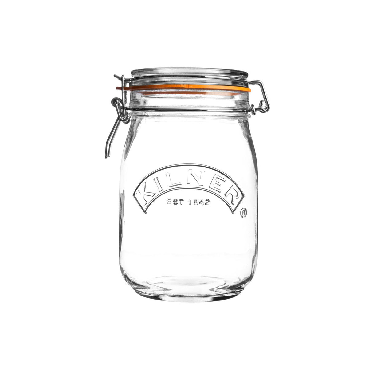 KILNER Einkochglas CLIP ROUND, klares Glas mit Schraubverschluss, ideal für Einmachen und Konservieren, Blick auf den transparenten Behälter