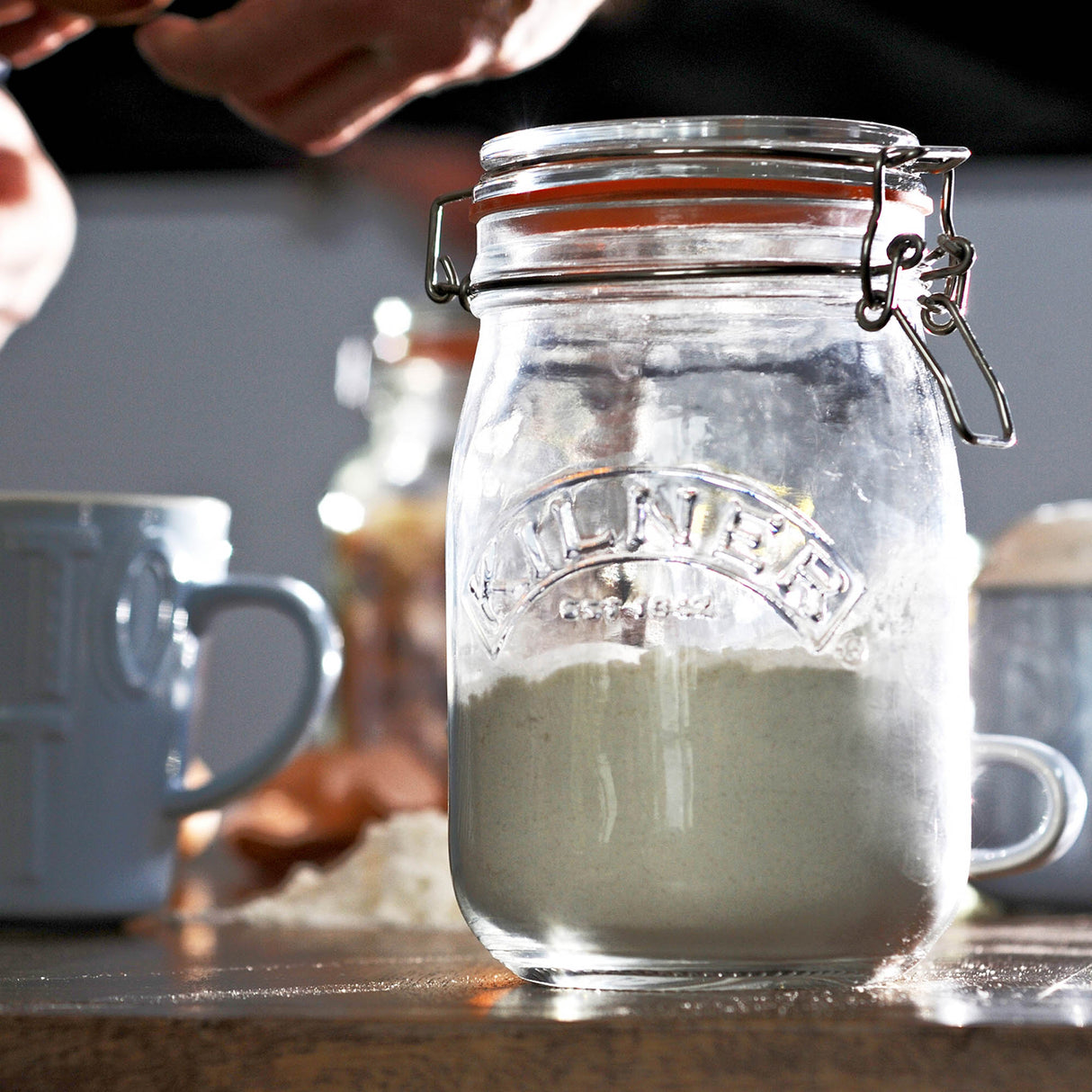 KILNER Einkochglas Clip Round, klares Glas für Einmachen und Aufbewahrung, mit Metallverschluss, transparent und robust