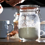KILNER Einkochglas Clip Round, klares Glas für Einmachen und Aufbewahrung, mit Metallverschluss, transparent und robust