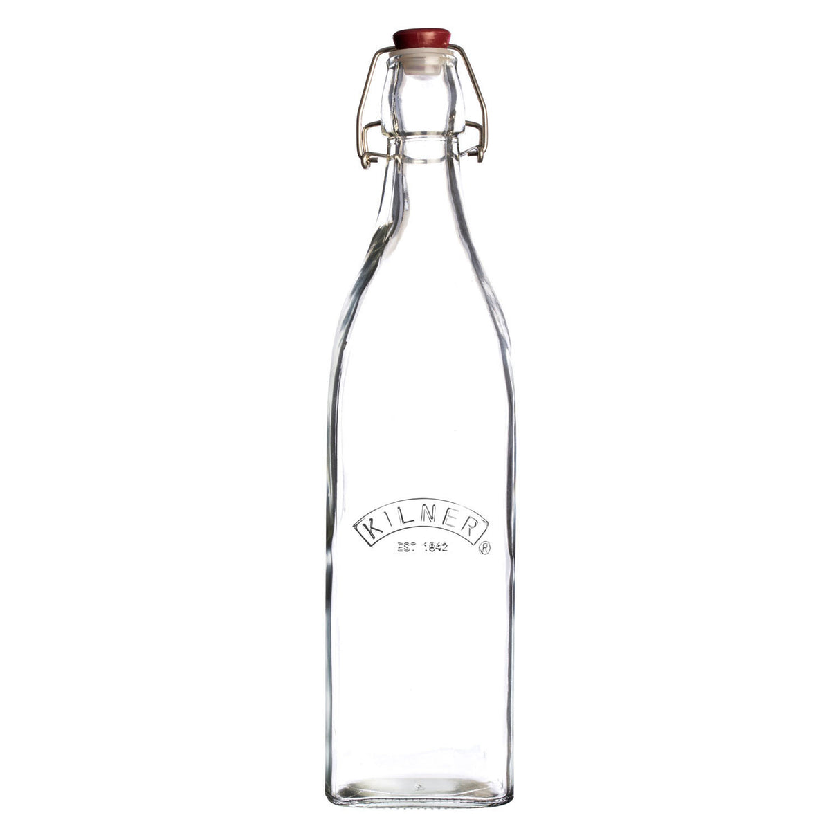 KILNER Einkochflasche CLIP SQUARE in klarem Glas, zum Einmachen und Aufbewahren, mit Schraubverschluss.