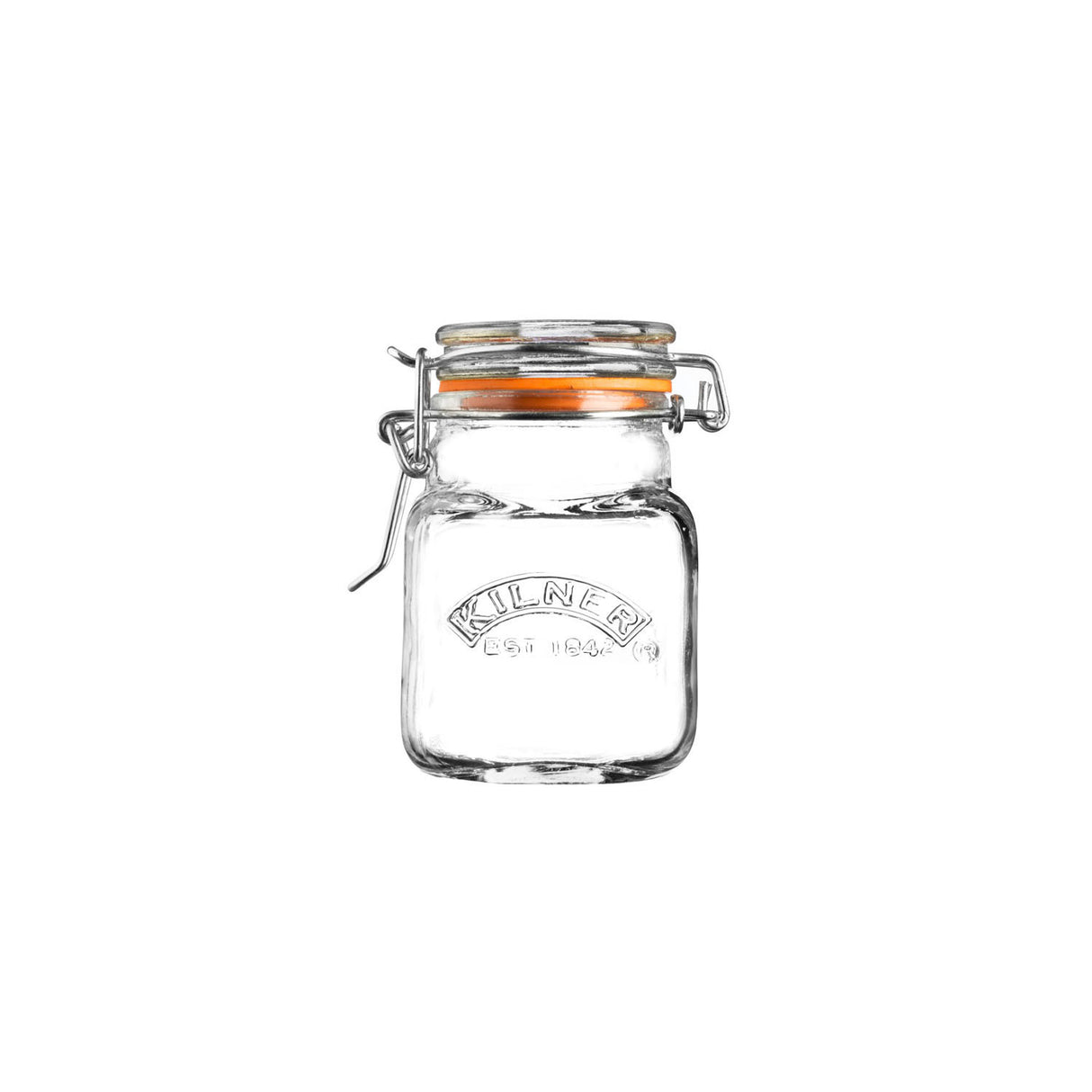 KILNER Einkochglas Clip Square in klarer Glasoptik, vielseitiges Behältnis für Lebensmittel und Konserven, robustes Design