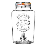 KILNER Getränkespender ROUND aus klarem Glas, 5 Liter Fassungsvermögen, ideal für Getränke bei Partys und Veranstaltungen