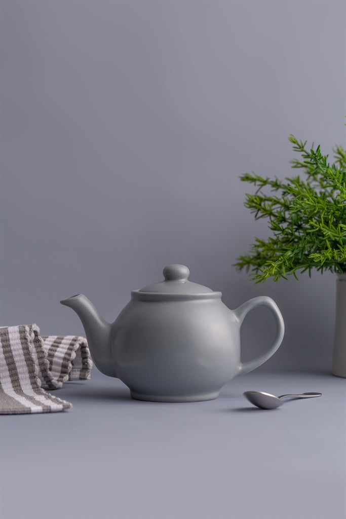 Graue Teekanne von PRICE & KENSINGTON aus Keramik, mit elegantem Design und stabilem Griff für Tee-Zubereitung.