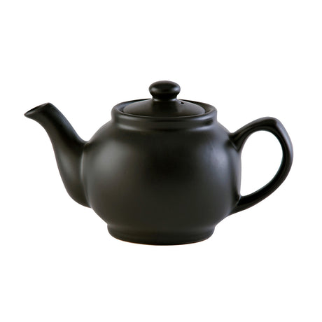 Schwarze Teekanne von PRICE & KENSINGTON aus Keramik mit elegantem Design auf weißem Hintergrund.