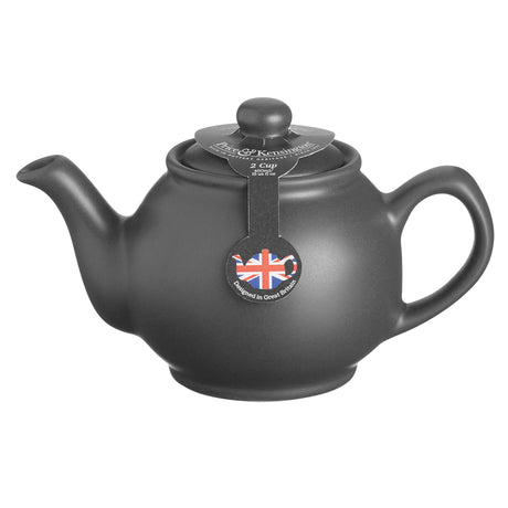 Schwarze Teekanne von PRICE & KENSINGTON aus Keramik, elegante Form, mit Deckel, geeignet für Tee-Zubereitung.