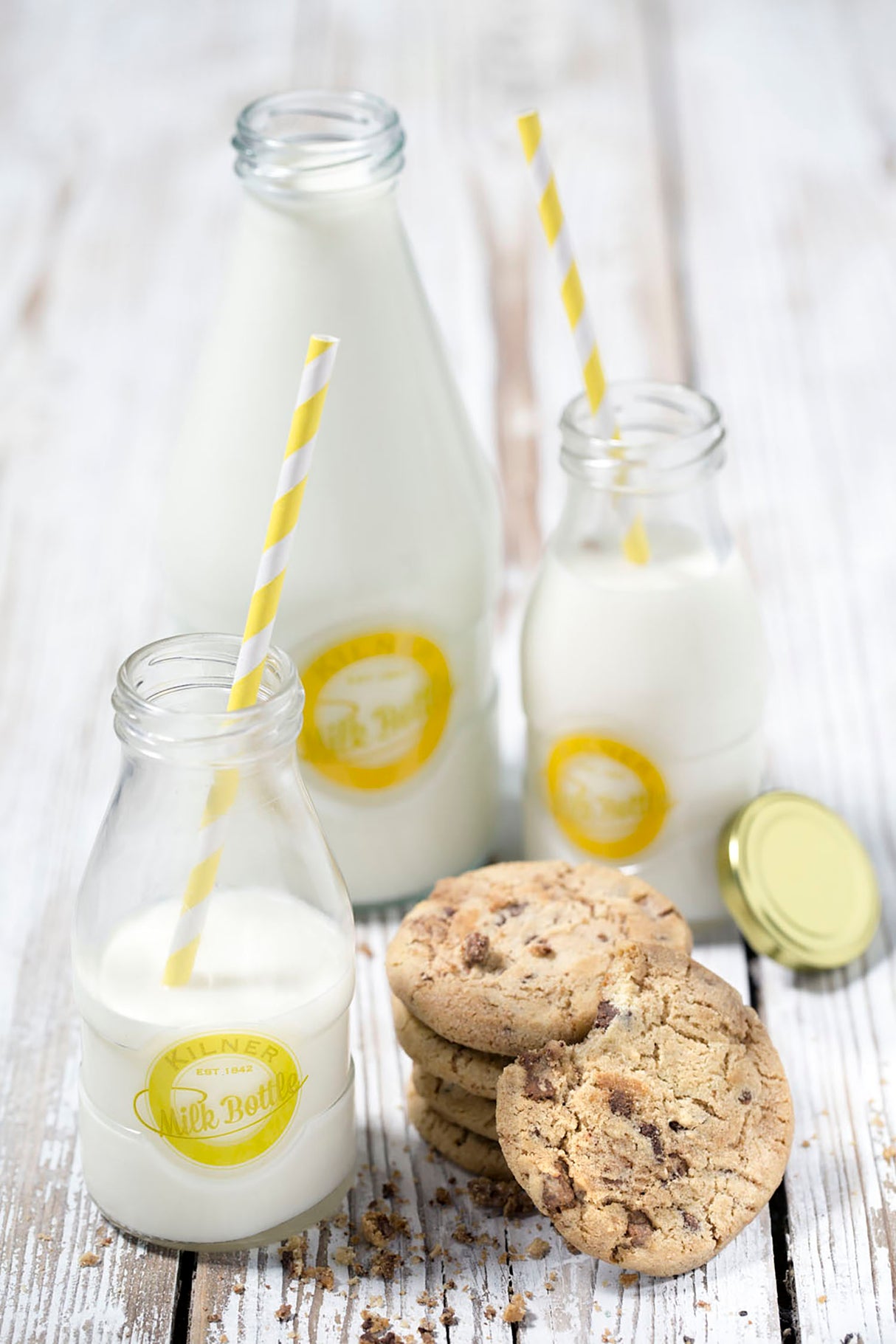 KILNER Milchflasche aus Glas, klare Milchflasche mit Schraubverschluss, ideal für Getränke und Lagerung