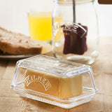 Klare KILNER Butterglocke für 250 g Butter, langlebiges Glas mit Deckel, ideal zum Aufbewahren und Präsentieren von Butter.