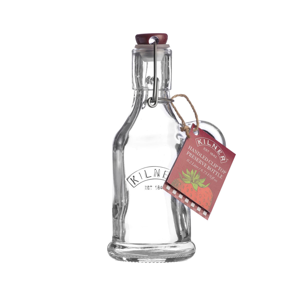 KILNER Einkochflasche aus klarem Glas, 200 ml, mit Metallverschluss und Dichtung für Konservierung und Einmachzwecke