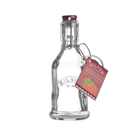 KILNER Einkochflasche aus klarem Glas, 200 ml, mit Metallverschluss und Dichtung für Konservierung und Einmachzwecke